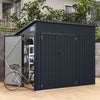 Triple Door Garden Storage Shed Galvanized Steel Sloped Roof Backyard Bike Tool
