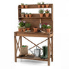 Wooden Garden Workstation with Bottom Storage Shelf