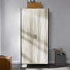 Industrial Wooden Wardrobe With Hanging Rail Shelf Clothes Storage Organiser