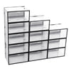 12 x Stackable Foldable Boxes Trainers Organiser Clear Plastic Shoe Storage Box