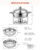 WILPREP 6 Pack 5L Chafer Chafing Dish Set Stainless Steel Bain Marie Food Warmer