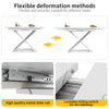 Extendable Dining Table with Marble Pattern White Console Table with X Legs