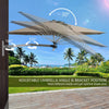 Wall Mounted Cantilever Umbrella Garden Patio Tilting Sunshade Parasols