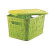 Large Lace Plastic Storage Box Lid Basket Container Kitchen Home Office 5.5 Ltr