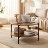 2-Tier Industrial Accent Table with Open Storage Shelf