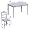 Solid Wooden Dining Table and 2 4 Chairs Set Home Kitchen Furniture