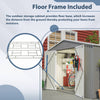 Garden Shed 10X8FT Metal Apex Roof With Free Foundation Base Storage House Grey