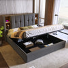 6ft Super King Bed Frame Upholstered Ottoman Bed Headboard w/ Wireless Charging