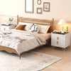 Modern LED Bedside Table with 2 Drawers Bedside Cabinet with Wireless Charging