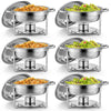 WILPREP 6 Pack Chafer Chafing Dish 5L Set Stainless Steel Bain Marie Food Warmer