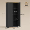 172cm Wooden Storage Cabinet Cupboard With 2 Doors 4 Shelves Black