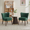 Modern Velvet Armless Accent Chair w/Adjustable Feet & Solid Wood Legs