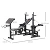Weight Bench, 6 in 1 Adjustable Bench Press w/ Leg Extension, Barbell Rack