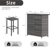 3 Piece Outdoor Rattan Bar Set w/ Storage Shelves, Patio Bistro Table & 2 Stools