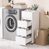 Slim Bathroom Floor Cabinet Storage Unit Tower with 3 Drawer & 4 Compartments