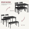 Black Dining Table Set for 4 with Bench & 2 Upholstered Chairs,Kitchen Table Set