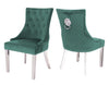 Set of 2/4/6/8 Dining Chairs, Plush Velvet Tufted Bentley Chairs and Studded