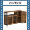 Large Industrial Glass Fronted Sideboard Storage Buffet Cabinet Kitchen Cupboard