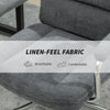 Linen Fabric Office Desk Chair with Rocking Function, Charcoal Grey