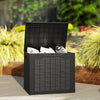 93L Plastic Garden Storage Box, Storage Container w/ Handles, Black