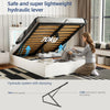 NEW LED OTTOMAN STORAGE PANEL WHITE PU LEATHER UPHOLSTERED BED FRAME DOUBLE Jszs