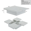 White Marble Look Coffee Table with Sliding Drawers, 90x90cm Square End Table