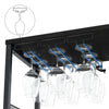 Modern 3Tier Bar Cabinet with Removable Rack & Mesh Door,Adjustable Shelves