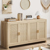 4‑Door Rattan Sideboard Storage Cabinet – Kitchen & Living Room MDF Cupboard