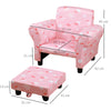 Kids Armchair Children Sofa Set with Footrest Toddler Padding Couch
