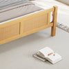 Wooden Bed Frame 4ft6 Double Bed Pine Wood with Rattan Headboard & Footboard