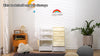 Kids Bookshelf & Toy Organizer, 3-Tier Sling Bookcase with Drawers, White