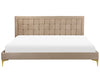 Velvet EU Super King Size Bed Taupe LIMOUX