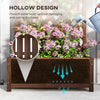 Garden Wooden Planter Box with Trellis Flower Raised Bed Dark Brown