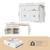 Extendable Kitchen Island on Wheels Rolling Storage Trolley w/ 2 Drawers 4 Doors