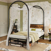 Canopy Bed Frame Metal 3ft Single Bed With Headboard & Heavy Duty Slat Support