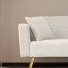 Fabric Sofa Bed Love Seat Sofa Settee Couch with Metal Legs & Cushions White