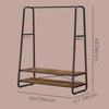 Clothes Rail, Heavy-Duty Clothes Rack with 2 Shelves, 6 S-Hooks