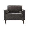 Modern Chenille Wingback Armchair Upholstered Accent Chair Single Sofa Wood Legs