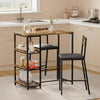 3-Piece Dining Table Set with Storage Shelves,Kitchen Table with 2 Padded Chairs
