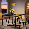 80cm Black Square Dining Table, Industrial Small Kitchen Table with Metal Base