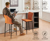 Set of 2/4/6 Bar Stools Velvet Breakfast Bar Chairs Kitchen Office Restaurant