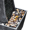 Garden Water Feature Outdoor LED Fountain Curved Waterfall Grey Teamson