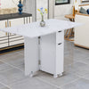 Drop Leaf Dining Table Large Folding Desk Space-Saving Kitchen Storage Breakfast
