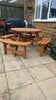 Round Picnic Table Bench, Seats 8, Patio Garden set, Strong and Sturdy