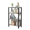 4 Tier Bookshelf with LED Lights,Open Display Shelves w/Storage Rack for Bedroom