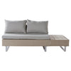 Rattan Garden Furniture Set Patio 6-seater L-shape Sofa w/ Cushions Table Khaki