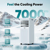 Air Conditioning Unit 7000 BTU Portable Air Conditioner with 4 In 1 Cooling &