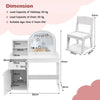 Kids Vanity Table & Chair Set Children Pretend Play Makeup Dressing Desk