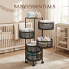 3-6 Tier Vegetable Mobile Shelf Rack Kitchen Rotating Storage Trolley Cart UK