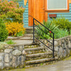 Heavy Duty Outdoor Handrail Black Wrought Iron 1-4 Steps Kit